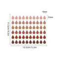 Detailed view of colorful raindrop index labels with dimensions 13.5x11.5cm sheet - A600 / 13.5x11.5cm (60 Pieces) / Gradient Brown Tones (Teardrop Shape)