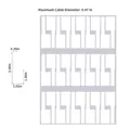 Technical dimensions of A4 P-shaped self-adhesive cable labels with measurement markers. - Flag Cable Label (A727) / 29.7x21cm / White
