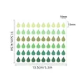 Etichette adesive a forma di goccia verde per cartelle, foglio da 13,5x11,5 cm - Sfumatura Verde (A592) / 60 Adesivi/Foglio (135x115mm)