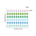 Adesivi colorati a forma di goccia di pioggia per organizzare ed etichettare cartelle - Sei Colori Misti (A593) / 60 Adesivi/Foglio (135x115mm)