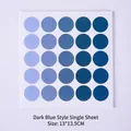 Dark blue Morandi gradient dot stickers sheet, 25 pieces self-adhesive circular labels - Dark Blue Style / Dark Blue