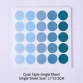 Morandi cyan color round dot stickers self-adhesive labels sheet size 13x13.5cm - Teal / Cyan