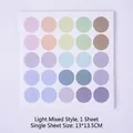 Morandi colored round dot stickers in light mixed style, single sheet 13x13.5cm - Light Color Mix Style / Mixed Colors