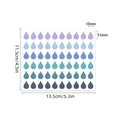 Set di adesivi colorati a forma di goccia d'acqua 10x15mm per etichettatura ufficio - Sfumatura Viola Blu (A598) / 60 Adesivi/Foglio (135x115mm)