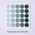 Morandi green round sticker sheet with 25 dot labels, 13x13.5cm decorative adhesive dots. - Green / Green