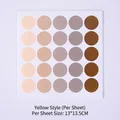 Morandi colored dot stickers, circular adhesive labels in yellow tones, single sheet - Yellow Style / Yellow