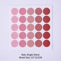 Self-adhesive Morandi red color dot labels, 13x13.5cm single sheet sticker pack - Red / Red