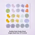Morandi colored bubble dot stickers variant style for journaling 13x13.5cm sheet - Bubble Bezel Set / Bubble Pattern