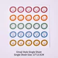 Colorful Morandi round emoji stickers sheet for scrapbooking decoration 13x13.5cm - Emoji Style / Emojis
