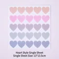 Morandi color heart-shaped sticker sheet for journaling and DIY crafts - Heart Style / Heart Pattern