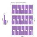 Dimensions of purple self-adhesive cable labels showing maximum diameter of 0.47 inch - Flag Cable Label (A724) / 29.7x21cm / Blue