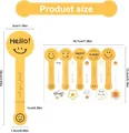 Detailed dimensions of yellow smiley face long strip baking stickers for gift packaging - Yellow Smile Face / Style A117 (18.7x13.2cm)