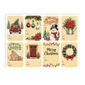 Etiquetas de regalo de Navidad en papel kraft con ilustraciones festivas para DIY, 5x7 cm - Etiquetas de Ilustración de Navidad 1 (A779)
