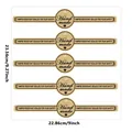 Macro view showing dimensions for brown handmade tamper resistant sealing stickers - Kraft Paper Handmade Safety Sealing Sticker (A104) / A104 [23.56x22.86cm]