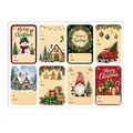 Set de 8 etiquetas de regalo de Navidad adhesivas con campos Para y De estilo vintage - Etiquetas de Ilustración de Navidad 3 (A781)