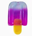 Detailansicht eines lila-pinkfarbenen Eis-am-Stiel-Squishy-Spielzeugs zum Stressabbau - OPP-Beutel / Lila