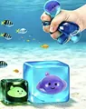 Glowing underwater themed squishy stress relief toy set with cute sea creature cubes - Luminous Manta Ray