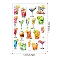Summer drink watercolor stickers set for journaling and DIY scrapbooking decoration - Style A629 / 17x12cm/Sheet