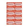 Red and white fragile handle with care shipping labels for moving and mailing - Fragile Style (A577) / 10 Pieces/Sheet (18.6*26.8cm)
