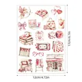 Aquarel roze sweetheart sticker vel voor scrapbooking en DIY handboek decor 12x17cm - Roze Sweetheart Illustratie A643 / 1 Vel