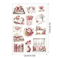 Roze aquarel sticker vel van 12cm x 17cm voor DIY scrapbooking en creatieve decoraties - Roze Sweetheart Illustratie A645 / 1 Vel
