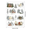 Christmas winter cabin sticker sheet dimensions 12cm x 17cm for DIY scrapbooking - Winter Snow Cabin Material Illustration (A623) / 17x12cm