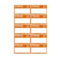 Orange color-coded moving storage labels with check boxes and blank writing space - Storage Style (A580) / 10 Pieces/Sheet (18.6*26.8cm)