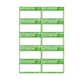 Green bathroom moving labels with room check boxes and blank writing space, 3.5 x 2 inch - Bathroom Style (A581) / 10 Pieces/Sheet (18.6*26.8cm)