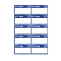 Blue KITCHEN removable moving labels for household items sorting and packing organization - Kitchen Style (A582) / 10 Pieces/Sheet (18.6*26.8cm)