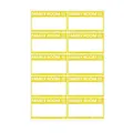 Adhesive yellow Family Room moving labels for color coded household organization - Family Room Style (A585) / 10 Pieces/Sheet (18.6*26.8cm)