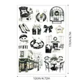 12x17cm Christmas sticker sheet with watercolor illustrations of holiday scenes and items - Watercolor Home Style (A667) / 17x12cm