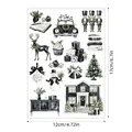 Christmas sticker sheet 12x17cm with black and white watercolor holiday illustrations - Watercolor Nutcracker Style (A668) / 17x12cm