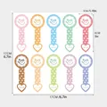 Tabla de tallas detallada para pegatinas de sellado largas hechas a mano para regalos. - Estilo Smiley de Corazón de Dibujos Animados (A109) / 17cm*17cm