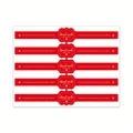Juego de cinco pegatinas rojas hechas a mano para cajas de regalo y alimentos - Estilo Hecho a Mano Antimanipulación Rojo (A254) / 22.6x17.2cm