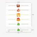 Pegatinas largas de sellado de pasteles con dimensiones para hornear - Postre Pastel Repostería Serie Pegatina de Sellado / A118 [18.5x17cm]