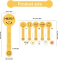 Pegatinas amarillas de caritas sonrientes, tiras largas para sellar alimentos - Cara Sonriente Amarilla Decorativo Hecho a Mano Pegatina / A117 [18.7x13.2cm]