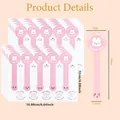 Pegatinas largas de conejo rosa para sellado de regalos y envases de productos de panadería - Rosa Dibujos Animados Conejo Gracias Pegatina de Sellado / A111 [16.8x12cm]