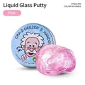 High-quality macro detail of pink liquid glass slime toy for sensory play and stress relief - Crystal Pink