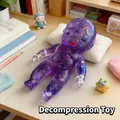 Purple translucent squishy baby doll stress relief toy with glitter - OPP Bag / Purple