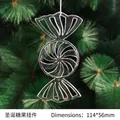 Transparant acryl snoep kerstornament in 114x56mm voor feestelijke decor - 114mm Kerst Lolly