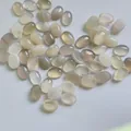 Gepolijste natuurlijke ovale agaat cabochons in grijs en wit voor het maken van sieraden DIY - 10*14mm / Agaat