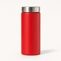 Minimalistische rote Mini-Isolierkanne aus 304 Edelstahl mit silbernem Metalldeckel - 200ml / Mini Chubby Flasche / Rot