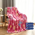 Manta luminosa de franela rosa suave con encantadores diseños de mariposas y flores - Mariposa Rosa / 70*100CM