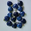 Set van 15 mm hartvormige natuurlijke lapis lazuli stenen hangers voor doe-het-zelf - Synthetische Lapis