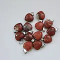 15 mm natuurlijke rode stenen hartvormige hangers voor DIY sieraden - Rode Jaspis