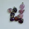 15mm natuursteen hart hangers van amethist in verschillende paarse tinten voor DIY sieraden - Paarse Agaat