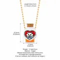 Copper wishing bottle necklace with cat pendant and precise size measurements - White Bottle Red Heart