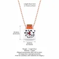 Charming copper wishing bottle necklace with cat illustration, 45cm length. - White Bottle Lying Cat