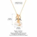Dreamy angel cat pendant necklace with moon and star accents, gold and silver finish - Gold Cat Cloud Star Moon (JPNK260101SI)