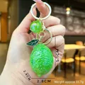 Creative green lime fruit keychain accessory for stylish bag charm decoration 5.1cm size - Lemon / 1 Piece / Green